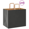 vidaXL 250 db fekete kraft papírzacskók fogantyúkkal 32x22x28 cm