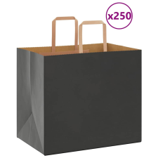 vidaXL 250 db fekete kraft papírzacskók fogantyúkkal 32x22x28 cm ajándéktasak