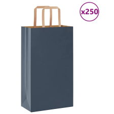 vidaXL 250 db kék kraft papírzacskók fogantyúkkal 21x11x36 cm ajándéktasak