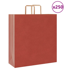 vidaXL 250 db piros kraft papírzacskók fogantyúkkal 45x17x48 cm ajándéktasak