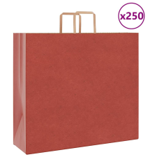 vidaXL 250 db piros kraft papírzacskók fogantyúkkal 54x15x49 cm ajándéktasak