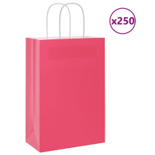 vidaXL 250 db rózsaszín kraft papírzacskók fogantyúkkal 21x11x31 cm ajándéktasak