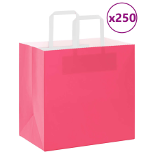 vidaXL 250 db rózsaszín kraft papírzacskók fogantyúkkal 26x17x25 cm ajándéktasak