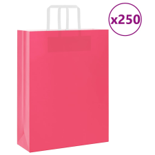 vidaXL 250 db rózsaszín kraft papírzacskók fogantyúkkal 32x12x42 cm ajándéktasak