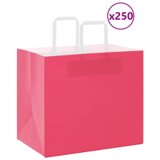 vidaXL 250 db rózsaszín kraft papírzacskók fogantyúkkal 32x22x28 cm ajándéktasak