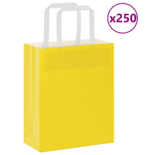 vidaXL 250 db sárga kraft papírzacskók fogantyúkkal 18x8x22 cm ajándéktasak