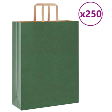 vidaXL 250 db zöld kraft papírzacskók fogantyúkkal 32x12x42 cm ajándéktasak