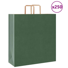 vidaXL 250 db zöld kraft papírzacskók fogantyúkkal 45x17x48 cm ajándéktasak
