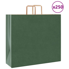 vidaXL 250 db zöld kraft papírzacskók fogantyúkkal 54x15x49 cm ajándéktasak