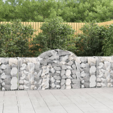 vidaXL 25 db íves horganyzott vas gabion kosár 200x30x80/100 cm kerti dekoráció