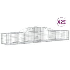 vidaXL 25 db íves horganyzott vas gabion kosár 300x50x40/60 cm (3146662) kerti tárolás