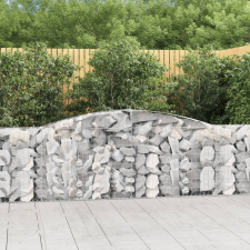vidaXL 25 db íves horganyzott vas gabion kosár 400x30x100/120 cm kerti tárolás