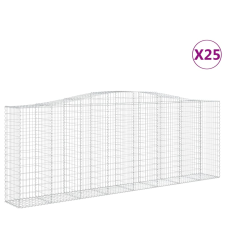 vidaXL 25 db íves horganyzott vas gabion kosár 400x50x140/160 cm (3145993) kerti tárolás