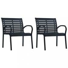 vidaXL 2 darab fekete acél és WPC kerti szék kerti bútor