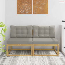 vidaXL 2 Darab Kültéri középső kanapé Poliészter Fehér kerti bútor