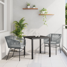 vidaXL 2 darab Szürke PE Rattan Közepes Tartós Kültéri Szék kerti bútor