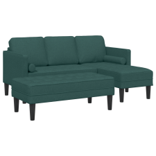 vidaXL 2 darabos kanapészett párnákkal, sötét zöld textil (3329256) bútor