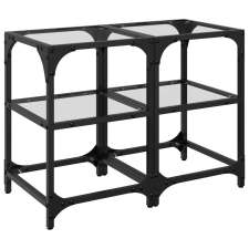 vidaXL 2 db acél dohányzóasztal átlátszó üveglappal 30 x 30 x 45 cm bútor