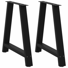 vidaXL 2 db acél fekete dohányzóasztal lábak A-alakú 80x(72-73) cm bútor