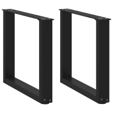 vidaXL 2 db acél fekete dohányzóasztal lábak U-alakú 50x(42-43) cm bútor