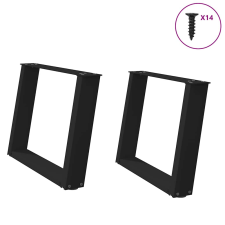 vidaXL 2 db acél fekete dohányzóasztal lábak U-alakú 70x(42-43) cm bútor