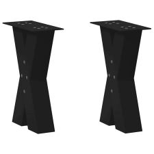 vidaXL 2 db acél fekete dohányzóasztal lábak X-alakú 28x(42-43) cm bútor