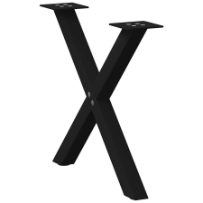 vidaXL 2 db acél fekete dohányzóasztal lábak X-alakú 60x(42-43) cm bútor