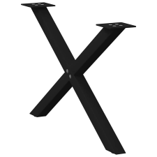 vidaXL 2 db acél fekete dohányzóasztal lábak X-alakú 70x(42-43) cm bútor