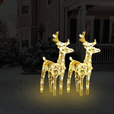 vidaXL 2 db akril karácsonyi rénszarvas 80 meleg fehér LED-del karácsonyi dekoráció