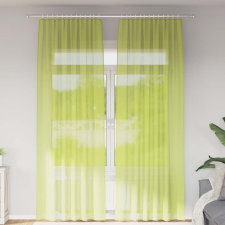 vidaXL 2 db almazöld fátyolfüggönyök fülecske tetejével 140x260 cm lakástextília
