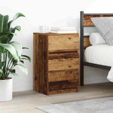 vidaXL 2 db antik fa éjjeliszekrények 3 fiókkal 39x35x65 cm bútor
