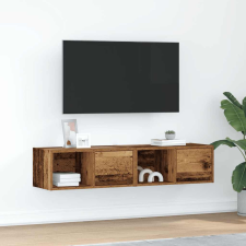 vidaXL 2 db antik fa szerelt fa fali TV-szekrény 60x31x25,5 cm bútor