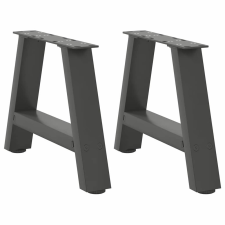 vidaXL 2 db antracit acél dohányzóasztal lábak A-alakú 50x(30-31) cm bútor