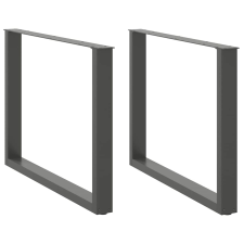 vidaXL 2 db antracit acél dohányzóasztal lábak U-alakú 100x(72-73) cm bútor