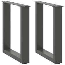 vidaXL 2 db antracit acél dohányzóasztal lábak U-alakú 28x(42-43) cm bútor