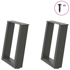 vidaXL 2 db antracit acél dohányzóasztal lábak U-alakú 28x(42-43) cm bútor