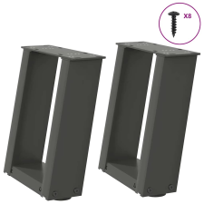 vidaXL 2 db antracit acél dohányzóasztal lábak U-alakú 30x(30-31) cm bútor