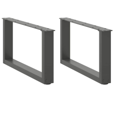 vidaXL 2 db antracit acél dohányzóasztal lábak U-alakú 60x(30-31) cm bútor