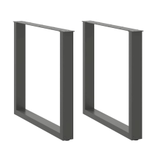 vidaXL 2 db antracit acél dohányzóasztal lábak U-alakú 90x(72-73) cm bútor