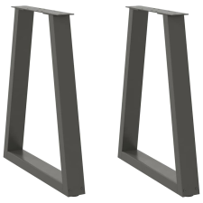vidaXL 2 db antracit acél dohányzóasztal lábak V-alakú 60x(72-73) cm bútor