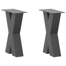 vidaXL 2 db antracit acél dohányzóasztal lábak X-alakú 28x(42-43) cm bútor