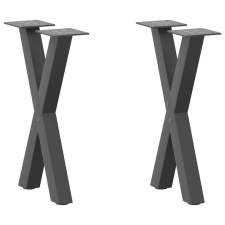 vidaXL 2 db antracit acél dohányzóasztal lábak X-alakú 38x(42-43) cm bútor
