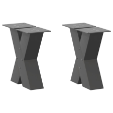 vidaXL 2 db antracit acél dohányzóasztal lábak X-alakú 40x(30-31) cm bútor