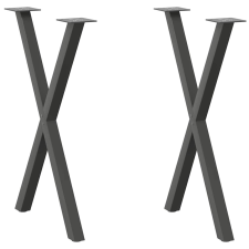 vidaXL 2 db antracit acél étkezőasztal lábak X-alakú 60x(72-73) cm bútor