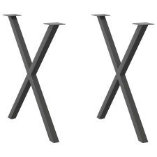 vidaXL 2 db antracit acél étkezőasztal lábak X-alakú 70x(72-73) cm bútor