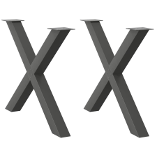 vidaXL 2 db antracit acél étkezőasztal lábak X-alakú 90x(72-73) cm bútor