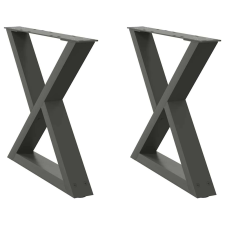 vidaXL 2 db antracitszürke acél dohányzóasztal láb 60 x (42-43,3) cm bútor