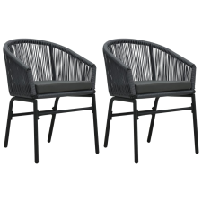 vidaXL 2 db antracitszürke PVC rattan kerti szék kerti bútor