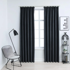 vidaXL 2 db antracitszürke sötétítőfüggöny kampókkal 140 x 225 cm lakástextília