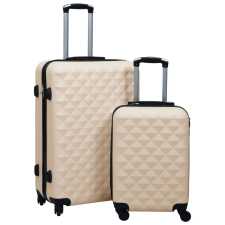 vidaXL 2 db aranyszínű ABS keményfalú gurulós bőrönd kézitáska és bőrönd